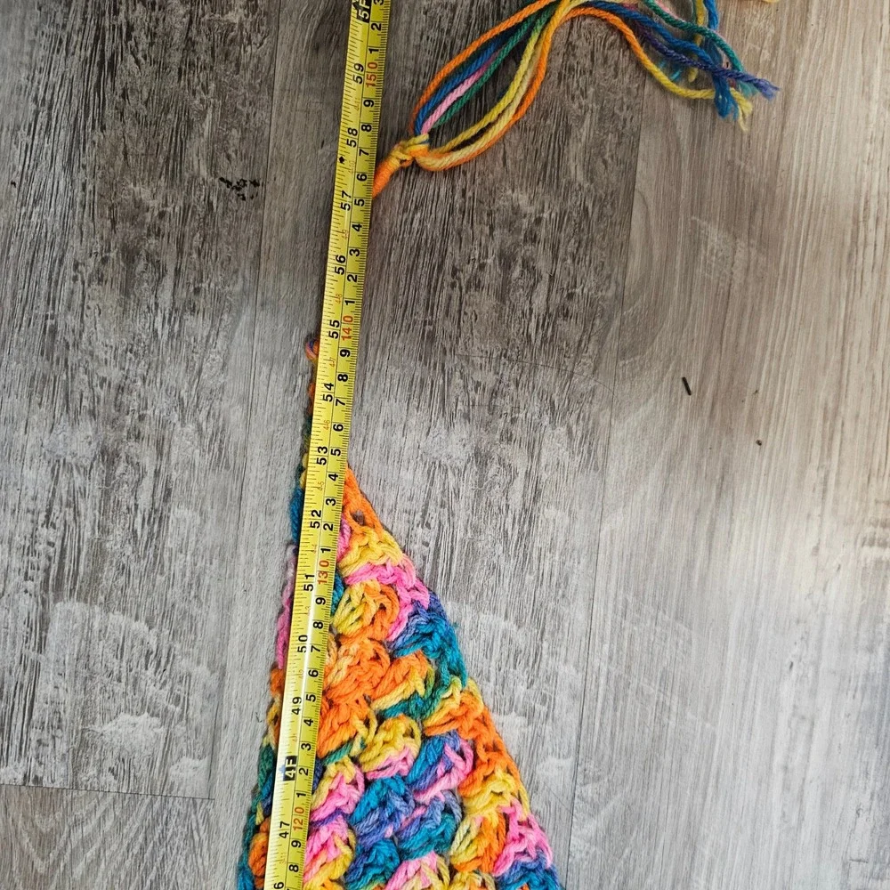 Handmade Crochet Triangle Top or skirt Multi Color Variegated Granny scarf wrap